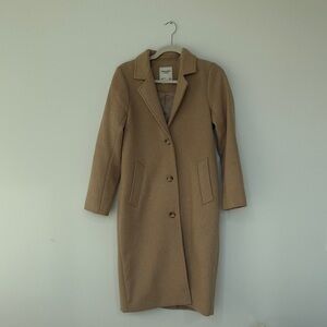 Abercrombie Tan Long Wool Coat